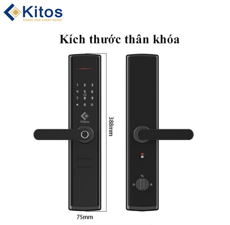Khoá cửa vân tay Kitos KT-A30R 3 Khoá cửa vân tay Kitos KT-A30R có thiết kế sang trọng, bền bỉ