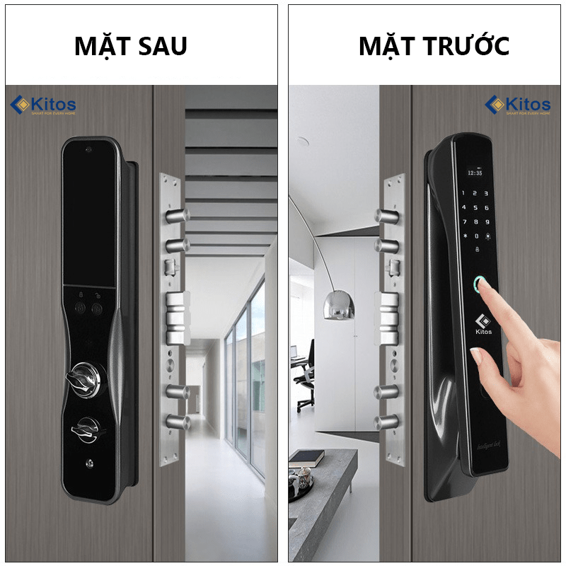 3. Khóa cửa vân tay Kitos KT-VPro thiết kế sang trọng, bắt mắt