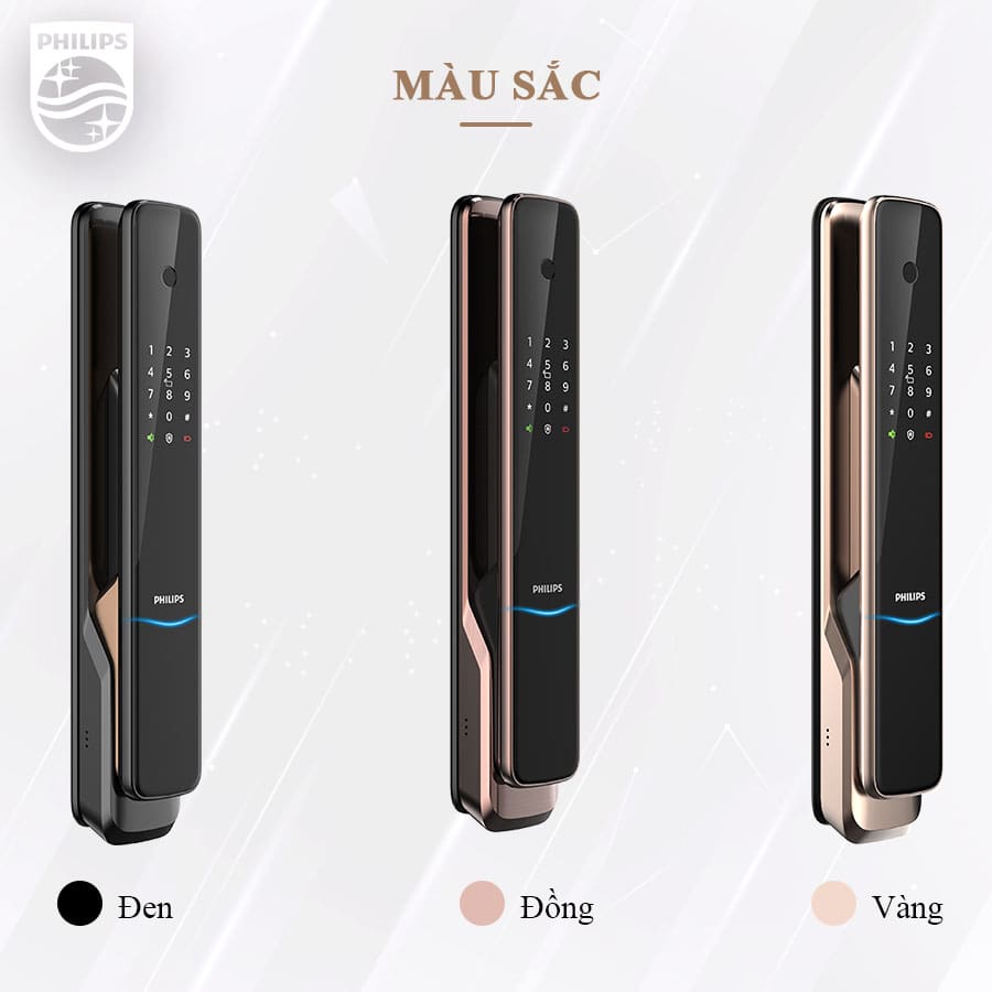 1. Khoá cửa vân tay Philips 9300 sở hữu thiết kế phẳng hiện đại, đột phá