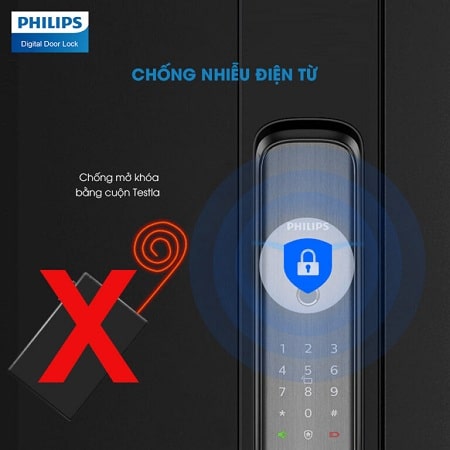 5. Khả năng chống nhiễu điện từ hiệu quả trên khoá thông minh Philips DDL-702E
