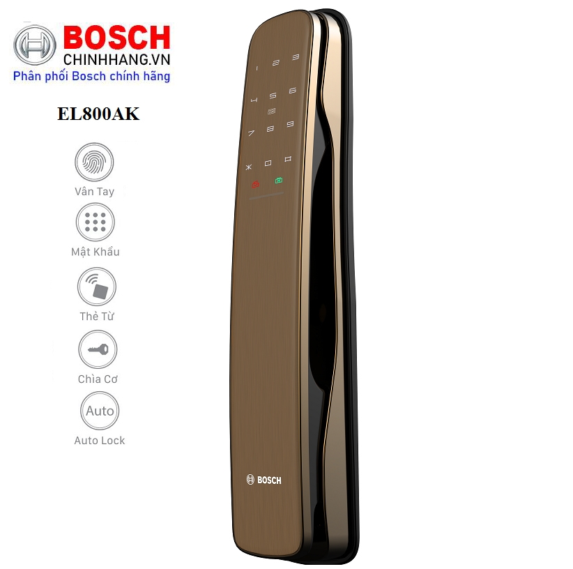 Khóa Vân Tay Bosch EL800AK Gold - Khóa Vân Tay Đẳng Cấp Hoàng Gia Bosch Chính Hãng