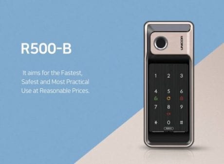 1. Khóa vân tay Unicor R500-B có thiết kế sang trọng hiện đại