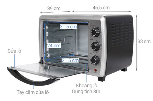 Lò nướng Electrolux EOT30MXC 30 lít 10 5. Thông số kỹ thuật: