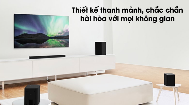 Loa thanh soundbar LG 4.1 SN5R 520W 7 Thiết kế thanh mảnh, tối giản hài hòa với mọi không gian