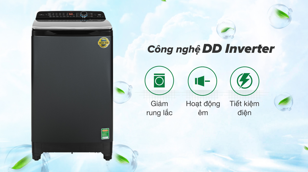 Máy giặt Aqua Inverter 12 kg AQW-DR120HT BK - Công nghệ DD inverter Công nghệ DD inverter