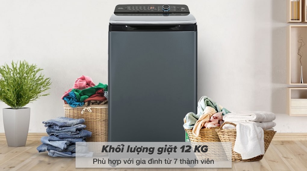 Máy giặt Aqua Inverter 12 kg AQW-FR120HT BK - Khối lượng giặt