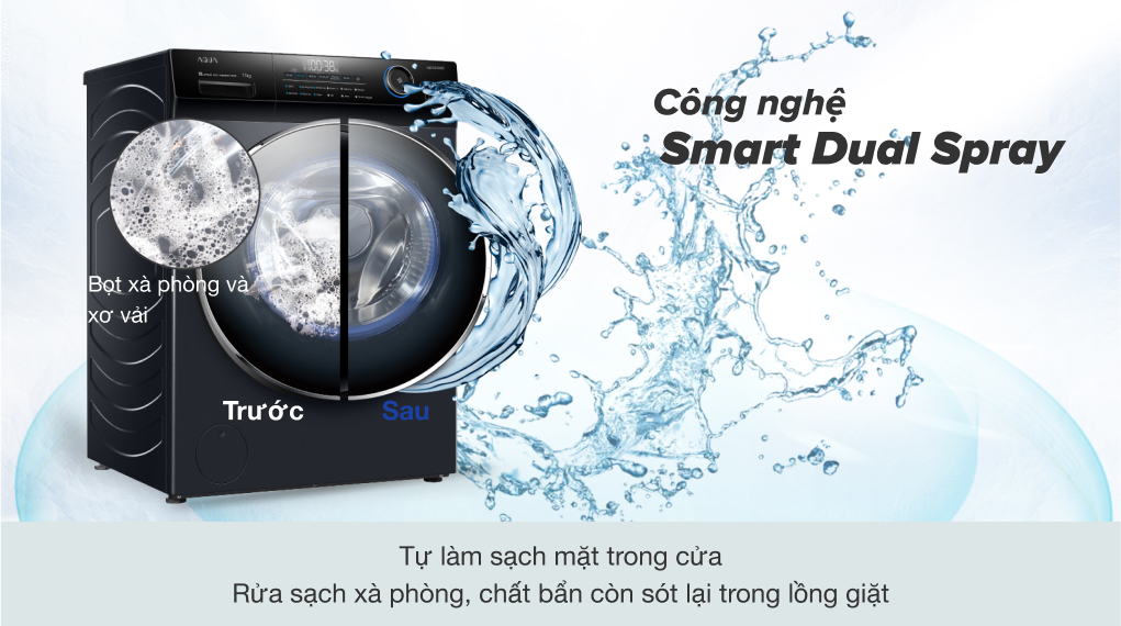 Công nghệ giặt đặc biệt máy giặt Aqua AQD - DD1102G.BK