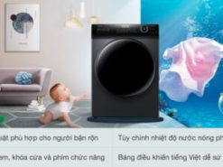 Tiện ích máy giặt cửa ngang Aqua AQD - DD1102G.BK 