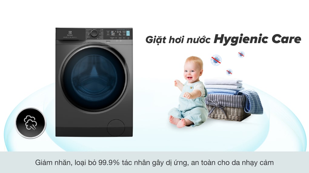 Máy giặt Electrolux Inverter 11 kg EWF1142R7SB 6 4. Công nghệ giặt hơi nước Hygienic Care chống nhăn quần áo tiên tiến