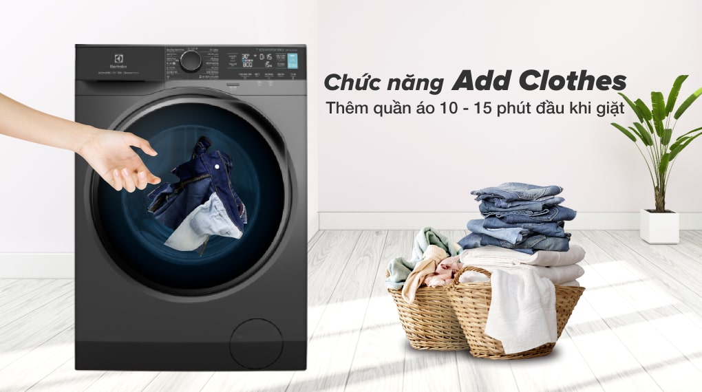 Máy giặt Electrolux Inverter 11 kg EWF1142R7SB 11 10. Không lo bỏ sót quần áo, linh động thêm quần áo khi máy đang giặt