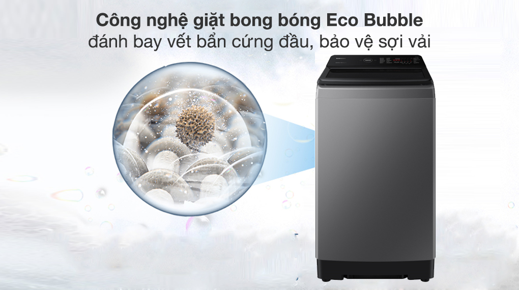 Máy giặt Samsung Inverter 9.5 kg WA95CG4545BDSV 5 Máy giặt Samsung cửa trên WA95CG4545BDSV sở hữu công nghệ giặt bong bóng Eco Bubble