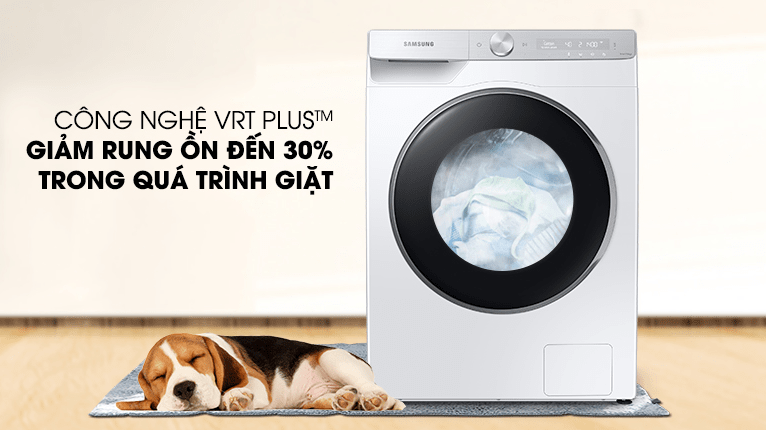 Máy giặt Samsung 9kg AI Inverter WW90TP44DSH/SV 11 Công nghệ VRT Plus™ giảm rung, ồn hiểu quả đến 30%