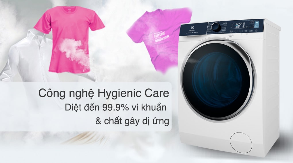 Máy giặt sấy Electrolux Inverter 11 kg EWW1142Q7WB 9 Trang bị công nghệ Hygienic Care loại bỏ đến 99.9% vi khuẩn, tác nhân gây hại cho da