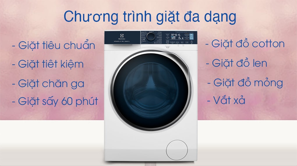 Máy giặt sấy Electrolux Inverter 11 kg EWW1142Q7WB 5 Trang bị nhiều chức năng hoạt động, đáp ứng đa dạng nhu cầu sử dụng