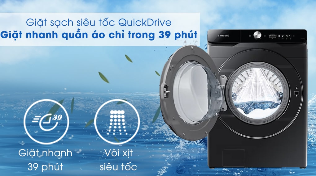 Máy giặt sấy Samsung inverter 21kg WD21T6500GV/SV 7 Công nghệ QuickDrive giúp giặt xả nhanh chóng hiệu quả