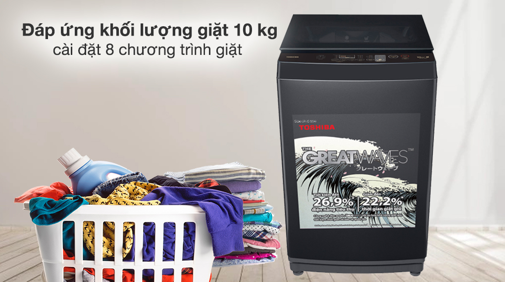 Máy giặt Toshiba 10 kg AW-M1100PV(MK) 6 Máy giặt Toshiba 10 kg AW-M1100PV(MK) - khối lượng giặt và chương trình giặt