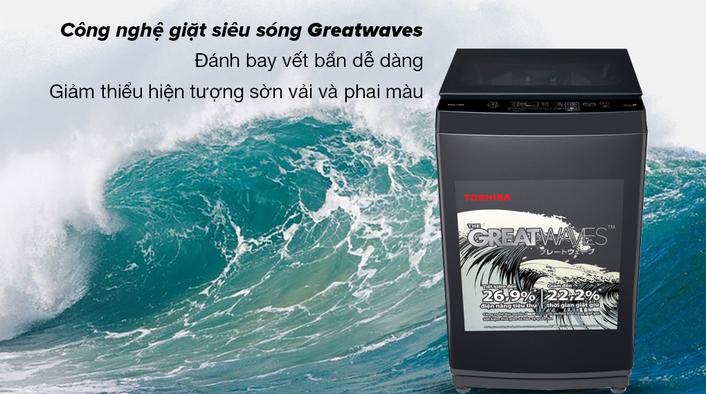 Máy giặt Toshiba 9 kg AW-M1000FV(MK) với công nghệ giặt đặc biệt