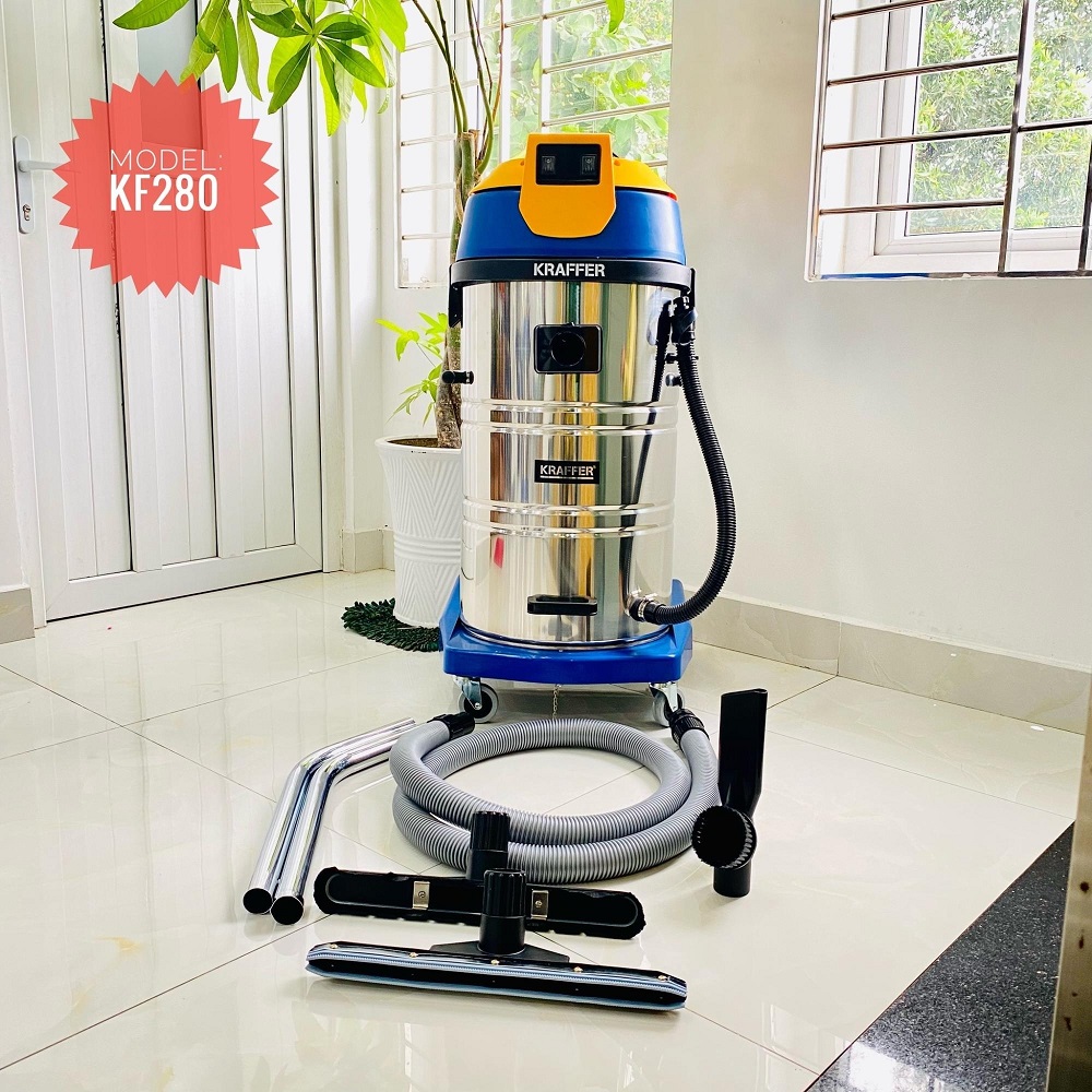 Máy hút bụi công nghiệp Kraffer KF 280 có thiết kế gọn gàng, đẹp mắt