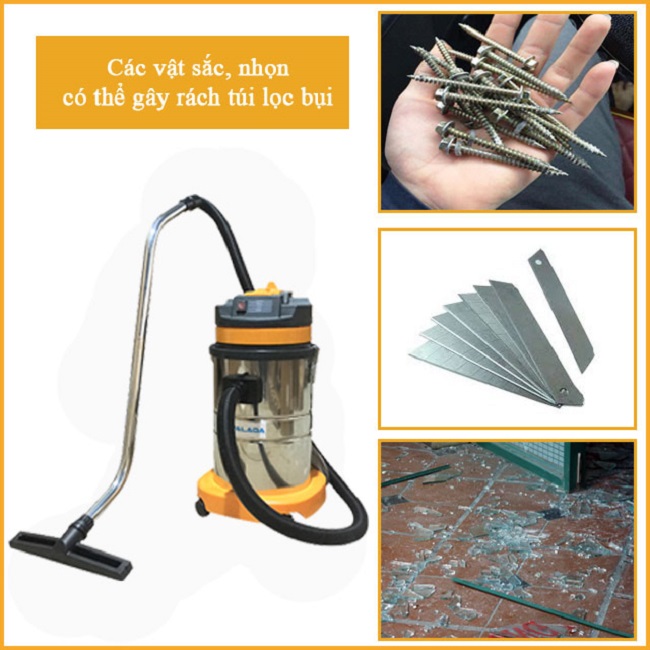 Máy hút bụi công nghiệp Palada PD30 7 6. Những điều nên tránh khi dùng máy hút bụi nước công nghiệp