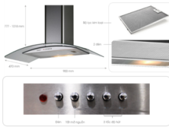 1. Máy Hút Mùi Cata C GLASS 700 thiết kế dạng kính cong độc đáo