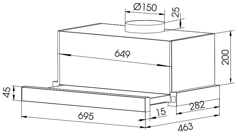 1. Thông số kỹ thuật máy hút mùi Faster SYP 7222B
