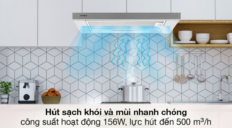Máy hút mùi Hafele HH-TI60D 539.81.083 10 6. Công suất hoạt động tuy chỉnh vào nhu cầu sử dụng