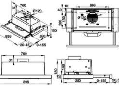 1. Thông số kỹ thuật của máy hút mùi Hafele HH-TI90D 539.81.085