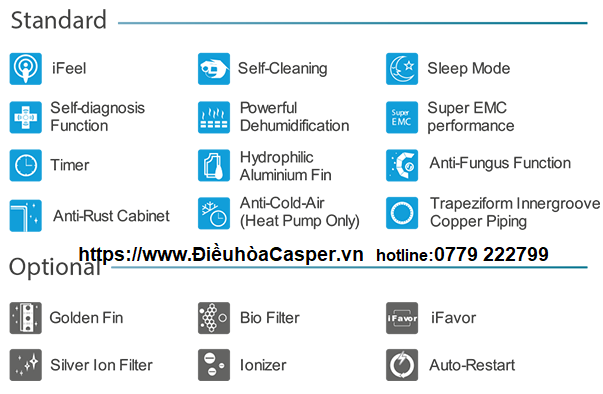 Máy lạnh di động Casper PC-09TL33 6 2. Máy lạnh di động CASPER PC-09TL33 sở hiểu nhiều tính năng nổi bật.
