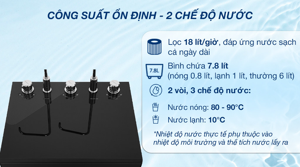 Máy lọc nước RO nóng nguội lạnh Kangaroo KG10A17 10 lõi - Công suất Máy lọc nước RO nóng nguội lạnh Kangaroo KG10A17 10 lõi - Công suất