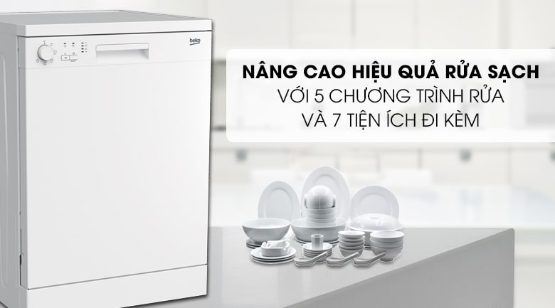 Sử dụng linh hoạt với 5 chương trình rửa và 7 tiện ích khác đi kèm