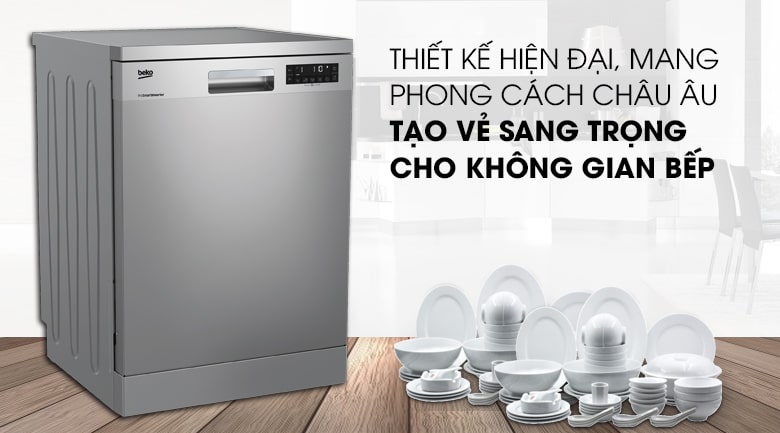 Máy rửa bát độc lập Beko DFN28422X kiểu dáng hiện đại, phong cách Châu Âu