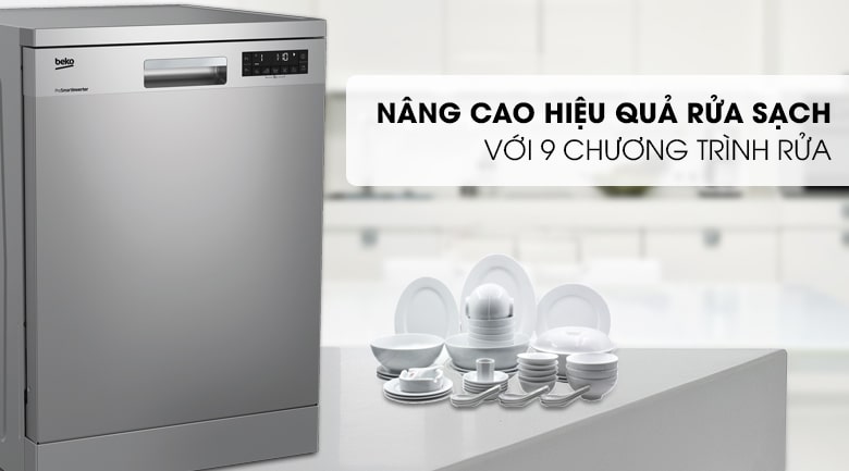 Rửa chén hiệu quả với 9 chương trình rửa tân tiến