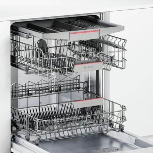 Máy rửa bát âm tủ Bosch SMV46MX03E 5 Công suất rửa tới 14 bộ chén dĩa châu Âu tương đương 3-4 bữa ăn Việt