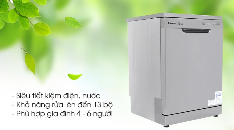 Máy rửa chén bát Candy CDP 1LS39X/T 13 bộ 10 5. Khả năng tiết kiệm nước tối ưu trên máy rửa chén Candy CDP1LS39X/T