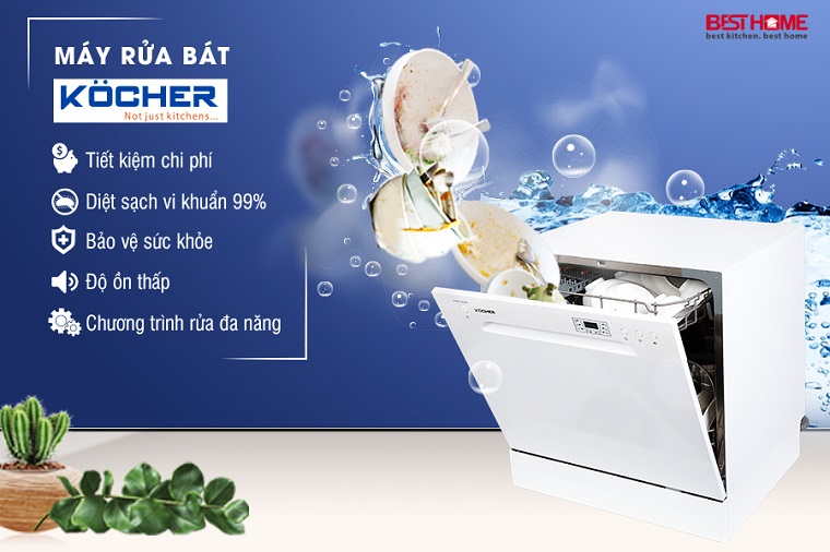Máy rửa bát Kocher KDEU-8838 (8 bộ) 6 may rua bat kocher kdeu 8838 2 2