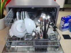 Công suất rửa sạch 6 bộ đồ ăn Châu Âu tương đương 1,5 - 2 bữa ăn Việt
