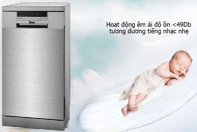 Máy rửa bát 14 bộ Texgio TG-W60F966 10 5. Máy rửa chén TG-W60F966 hoạt động êm ái với độ ồn dưới 49dB