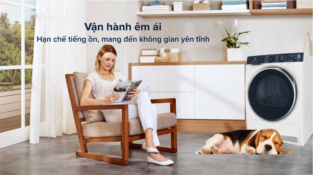 Máy sấy bơm nhiệt Electrolux EDH903R9WB - Công nghệ Inverter vận hành êm, tiết kiệm điện