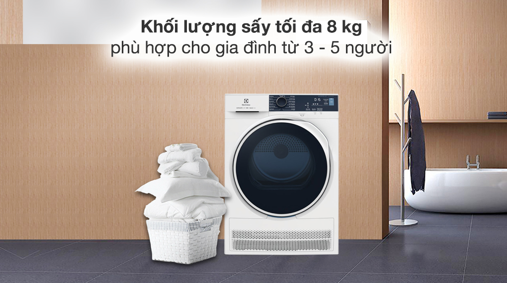 Máy sấy ngưng tụ Electrolux UltimateCare 8 kg EDC804P5WB 3 Máy sấy ngưng tụ Electrolux 8 kg EDC804P5WB - Khối lượng sấy - Chương trình hoạt động