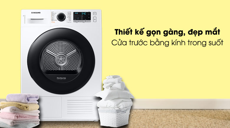 Máy sấy bơm nhiệt Samsung DV90TA240AE/SV có thiết kế sang trọng tạo điểm nhấn nổi bật