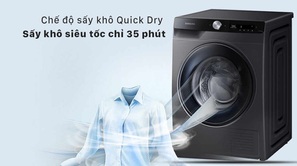Máy sấy bơm nhiệt samsung DV90T7240BB/SV Sấy khô siêu tốc 35 phút với chế độ Quick Dry