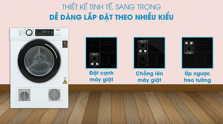 Máy sấy thông hơi Aqua 7 Kg AQH-V700FW 5 sấy thông hơi Aqua 7 Kg AQH-V700FW thiết kế hiện đại sang trọng
