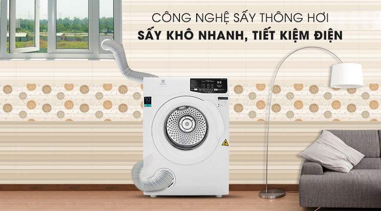 Máy sấy Electrolux EDV854N3SB tiết kiệm điện tối ưu nhờ công nghệ sấy thông hơi