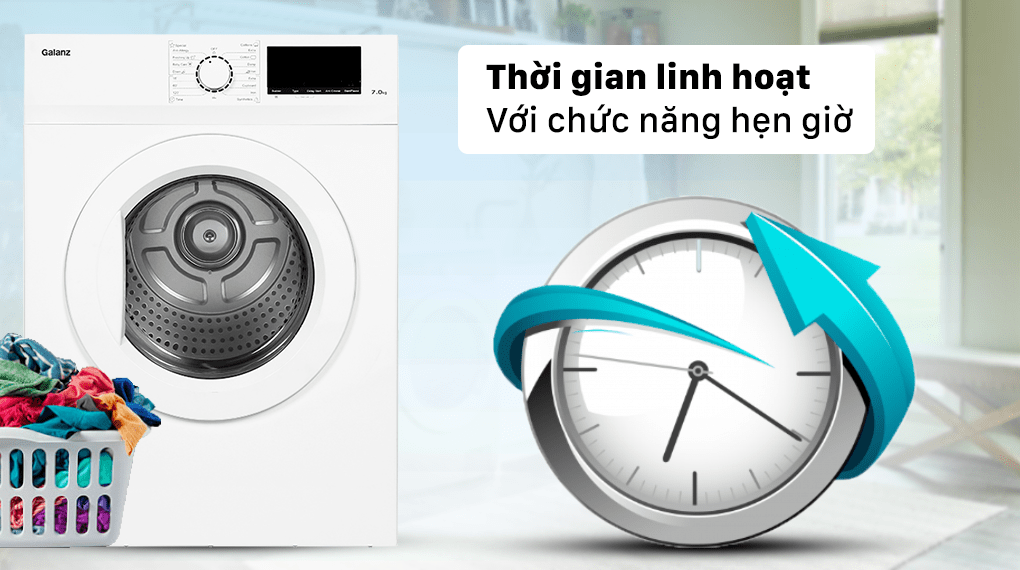 Máy sấy thông hơi Galanz 7 Kg DV-70T5C(W) - Chức năng hẹn giờ Máy sấy thông hơi Galanz 7 Kg DV-70T5C(W) - Chức năng hẹn giờ