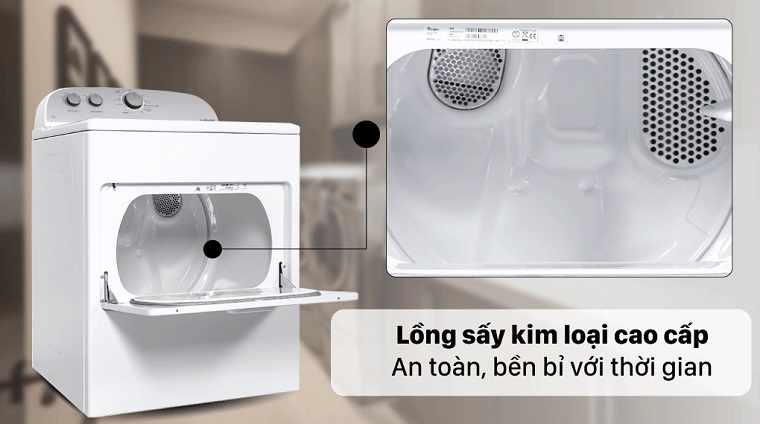 Máy sấy thông hơi Whirlpool 15 Kg 3LWED4815FW 10 Máy sấy Whirlpool Phủ sơn tĩnh điện, hạn chế gỉ sét, an toàn và bền bỉ.