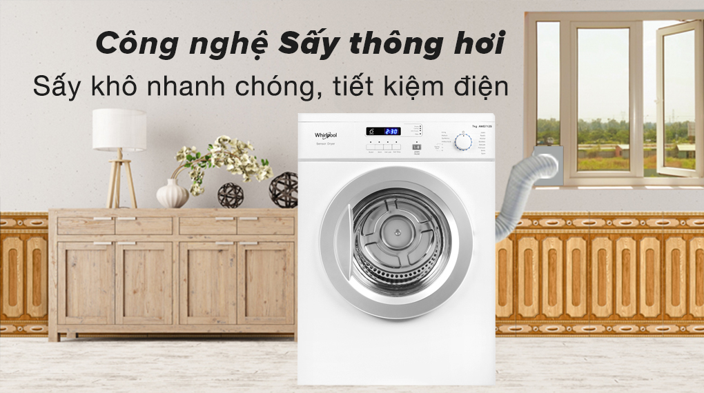 Đánh giá ưu điểm của máy sấy thông hơi Whirlpool 7 kg AWD712S2