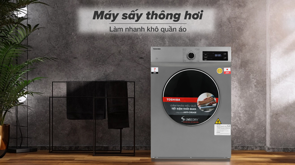Máy sấy thông hơi 7 kg Toshiba TD-H80SEV(SK) - Sấy thông hơi Máy sấy thông hơi 7 kg Toshiba TD-H80SEV(SK) - Sấy thông hơi