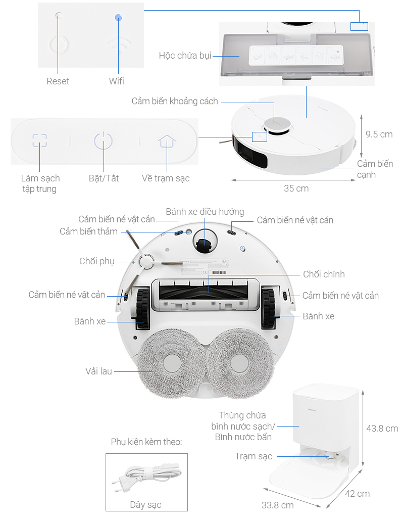 Robot hút bụi lau nhà Dreame L10 Prime 5 Robot hút bụi lau nhà Dreame L10 Prime