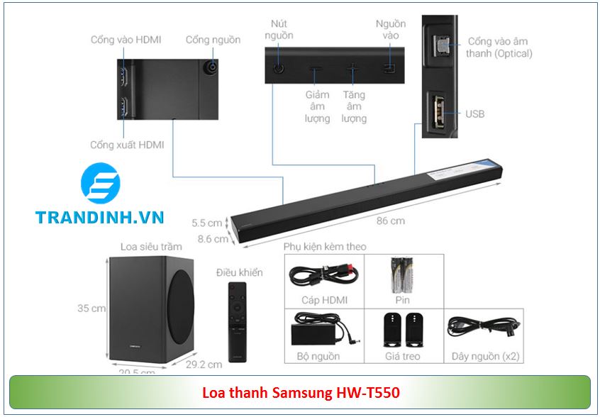 Tổng quan sản phẩm loa thanh SamSung HW-T550