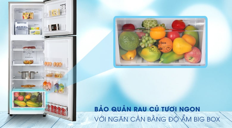 Giờ đây bạn có thể lưu trữ nhiều thực phẩm hơn trong ngăn cân bằng độ ẩm Big Box